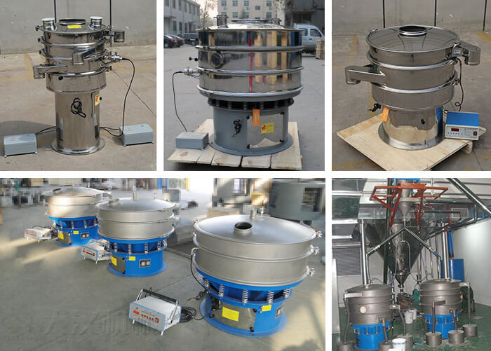 加高式超聲波旋振篩，碳鋼+不銹鋼式超聲波旋振篩，全不銹鋼式超聲波旋振篩，全碳鋼式超聲波旋振篩。